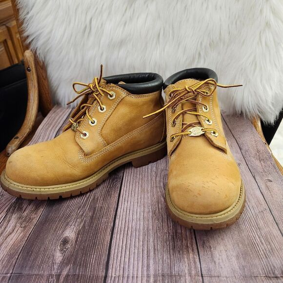 Timberland Nellie‎ Wheat Waterproof Lace-up Leather Chukka Boots Sz 7.5 - Picture 1 of 14